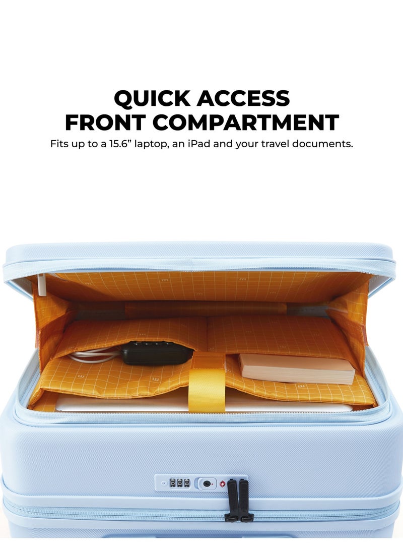 موكوبارا للتجارة ذ.م.م حقيبة سفر كابينة بولي كربونات زرقاء هادئة للنوم لليلة واحدة - Image 3