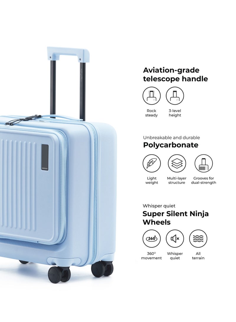 موكوبارا للتجارة ذ.م.م حقيبة سفر كابينة بولي كربونات زرقاء هادئة للنوم لليلة واحدة - Image 5
