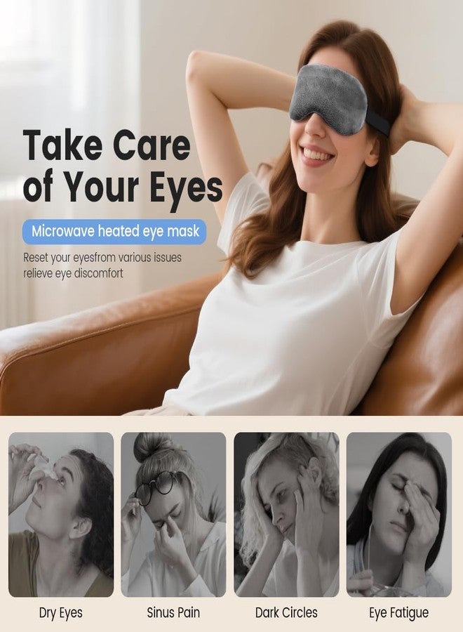 MORLIDEN Microwave Heated Eye Mask, Steam Warm Compress for Dry Eyes, Work with Relieve, Blepharitis & Stye Treatment (Gray) - Image 2