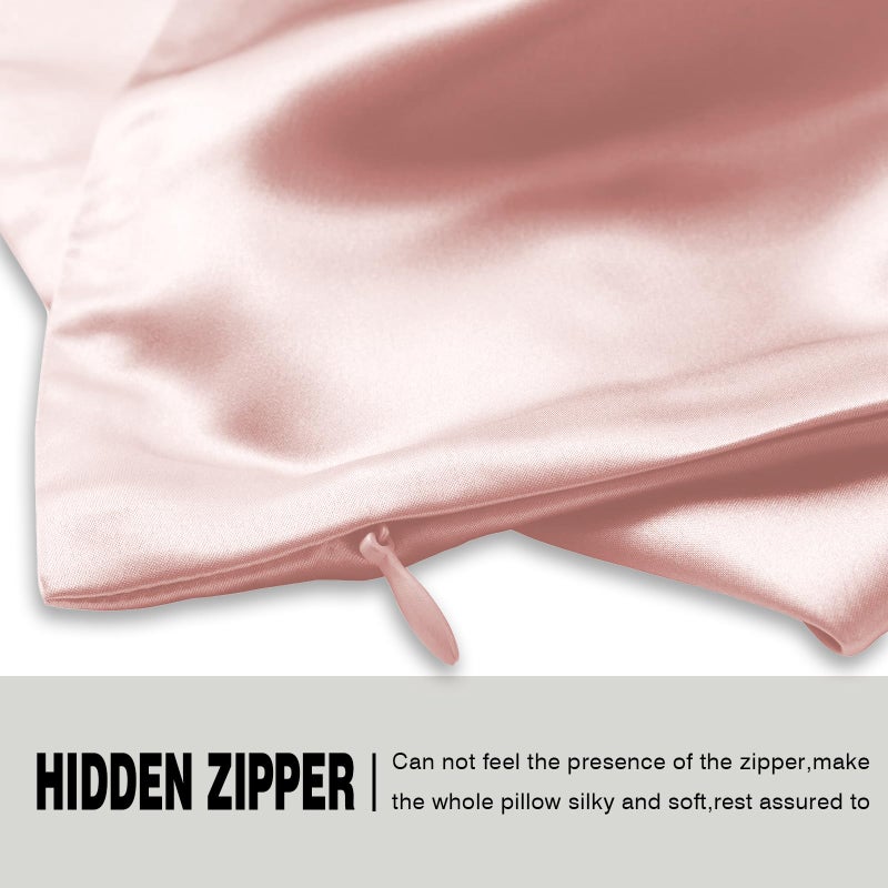 Suatien Mulberry Silk Pillowcase for Hair and Skin Standard Size 20"X 26" Pillow Case with Hidden Zipper Soft Breathable Smooth Cooling Silk Pillow Covers for Sleeping (Coral,Standard,1Pcs) - Image 4