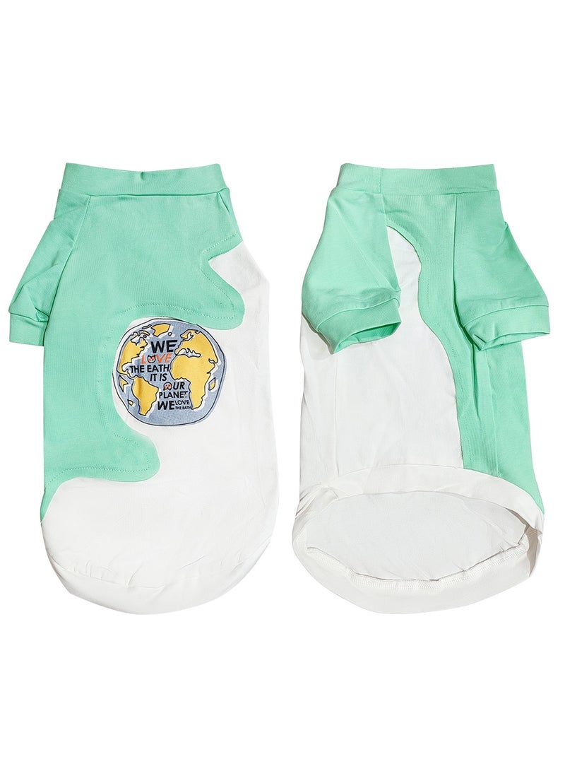 بلا شعر القط القطن تي شيرت ملابس الحيوانات الأليفة الملابس الخضراء ، 1 حزمة جرو سترة قميص ملابس القط ، الكلاب تنفس الكلاب الصغيرة القط ولد وفتاة - Image 4