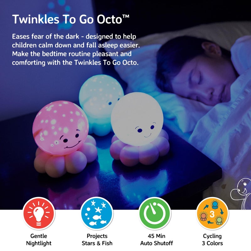 Cloud b Travel Comforting Nightlight Projector | Gentle Brightness | 3 Colors with Color Rotation Option | Auto-Shutoff | Octo Baby Pink - Image 3