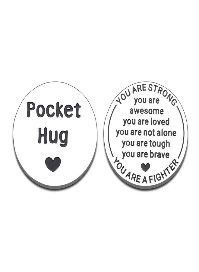 Delujouberst Breast Cancer Awareness Accessories Chemotherapy Must Haves for Women Breast Cancer Gifts for Women Cancer Care Survivor Gift for Cancers Patient Pocket Hug Token Trending Christmas Gifts 2025 - Image 1