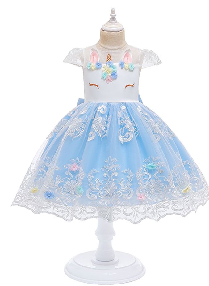 Loquat Summer new unicorn children's dress princess skirt children's dress girls  - Image 1