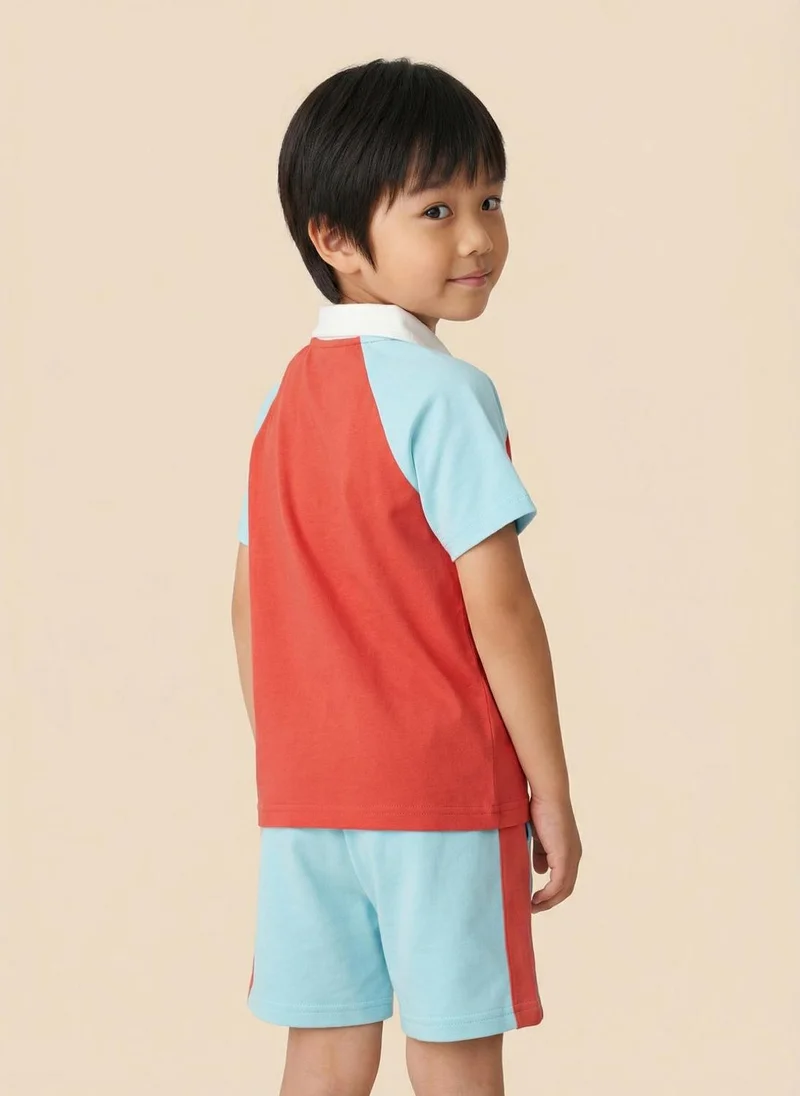 Nautinati Nautinati Boys Racing Car Print Regular Fit Cotton T-shirt and Shorts Clothing Set