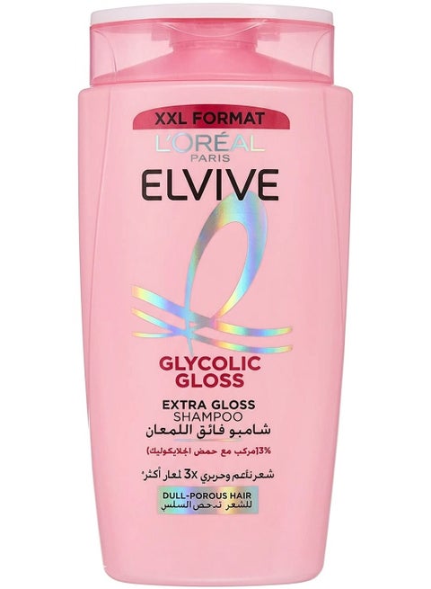 Elvive Glycolic Gloss Extra Gloss Shampoo with 3% Glycolic Acid for Dull and Porous Hair 600ML