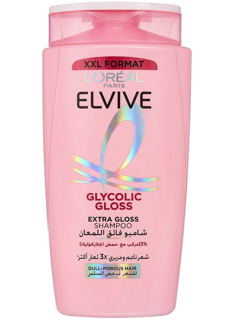 L'OREAL PARIS Elvive Glycolic Gloss Extra Gloss Shampoo with 3% Glycolic Acid for Dull and Porous Hair 600ML - Image 1