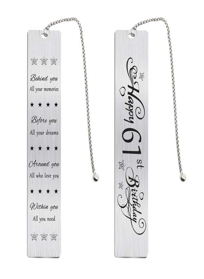 Jzxwan Happy 61st Birthday Bookmark for Men Women, 61 Year Old Birthday Gifts 1965 - Image 1