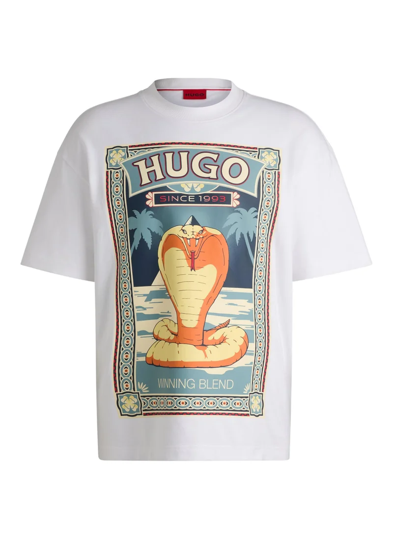 HUGO Cotton-jersey T-shirt with graphic print