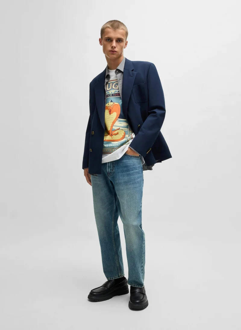HUGO Cotton-jersey T-shirt with graphic print