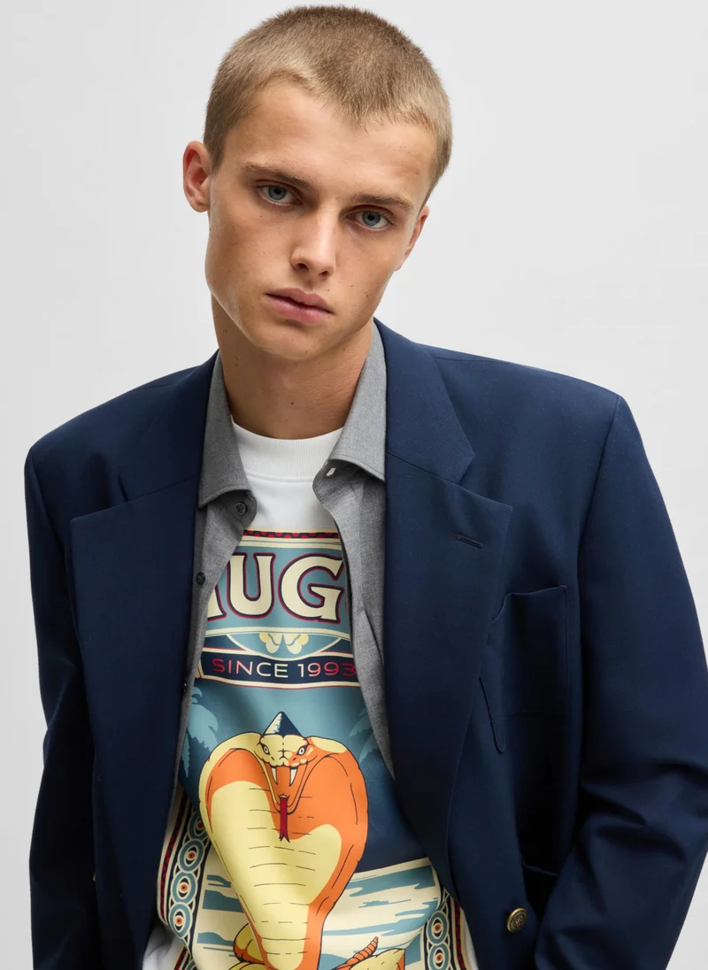 HUGO Cotton-jersey T-shirt with graphic print