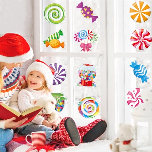 Machomby 48Pcs Candy Paper Cutouts for Bulletin Board Decorations, Colorful Peppermint Lollipop Candies Cutouts Candyland Paper Cut Outs for Candy Birthday Baby Shower Christmas Party Decor - Image 3