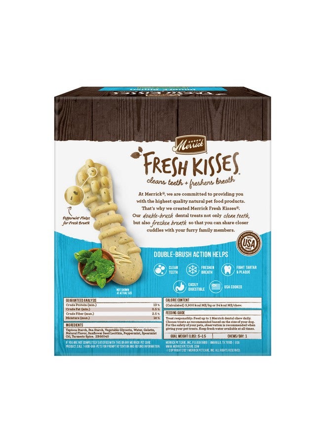 ميريك علكات أسنان ميريك فريش كيسز الطبيعية على شكل فرشاة أسنان، غنية بالنعناع الطبيعي، للكلاب الصغيرة من وزن 5 إلى 15 رطلاً - علبة 78 قطعة - Image 5