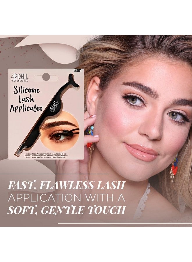 أرديل أداة أرديل السيليكونية لتركيب الرموش، ملقط رموش لتجميع الرموش، تطبيق الرموش الشريطية، قبضة ناعمة وتصميم متين، لون أسود - Image 3