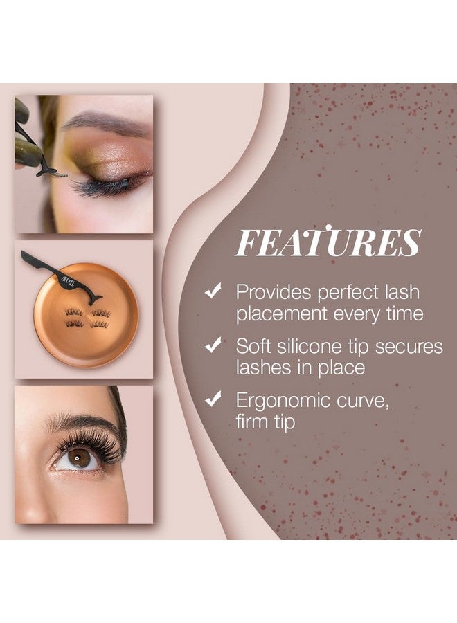 أرديل أداة أرديل السيليكونية لتركيب الرموش، ملقط رموش لتجميع الرموش، تطبيق الرموش الشريطية، قبضة ناعمة وتصميم متين، لون أسود - Image 4