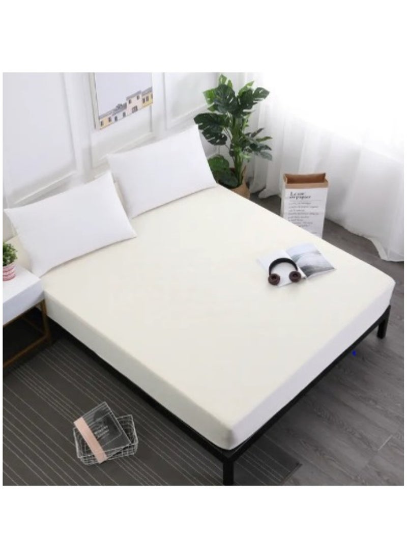 Huitich - Soft Plush Polyester Fitted Bed Sheet for Single Bed - 160 x 200 cm - Image 1
