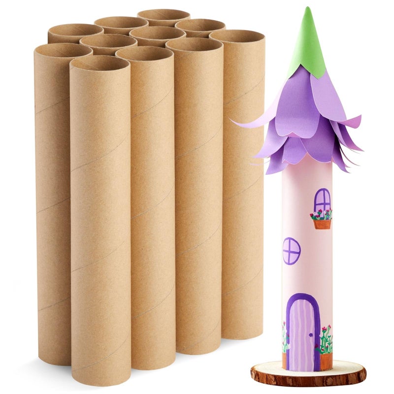 Bright Creations Bright Creations 12 Pack Cardboard Tubes for Crafts Brown Rolls for DIY Projects Classroom 175 x 10 in  Cardboard Tube 
