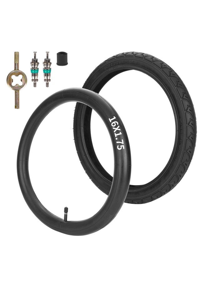 RUTU One Set Rear 16x1.75 Tire (47-305) and 16x1.75/2.125 Inner Tube for Kid Bicycle BoB Revolution SE/Pro/Flex,Compatible with 3-wheeler BOB Gear jogging troller models - Image 1