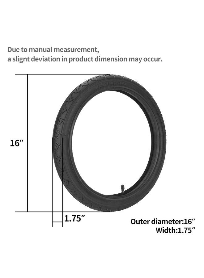 RUTU One Set Rear 16x1.75 Tire (47-305) and 16x1.75/2.125 Inner Tube for Kid Bicycle BoB Revolution SE/Pro/Flex,Compatible with 3-wheeler BOB Gear jogging troller models - Image 2