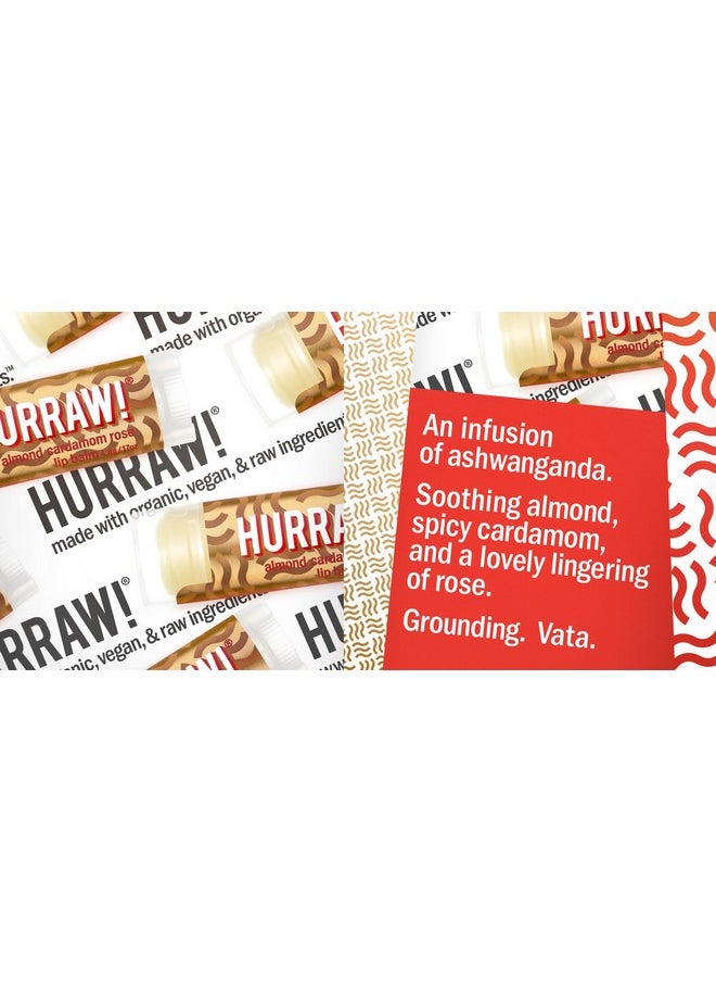 Hurraw! Almond Cardamom Rose (Vata) Lip Balm 3 Pack Organic Certified Vegan Cruelty And Gluten Free. Nongmo 100% Natural Ingredients. Bee Shea Soy And Palm Free. Made In Usa  - Image 3