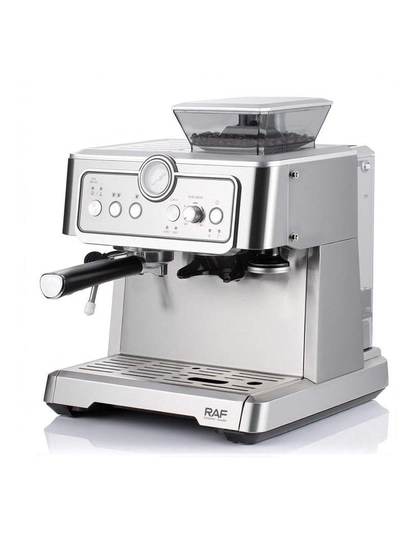 RAF 1350W Coffee Machine – Automatic Espresso Maker with Grinder, Twin Brewing Cycle, Milk Frother & 2.3L Capacity - Image 2