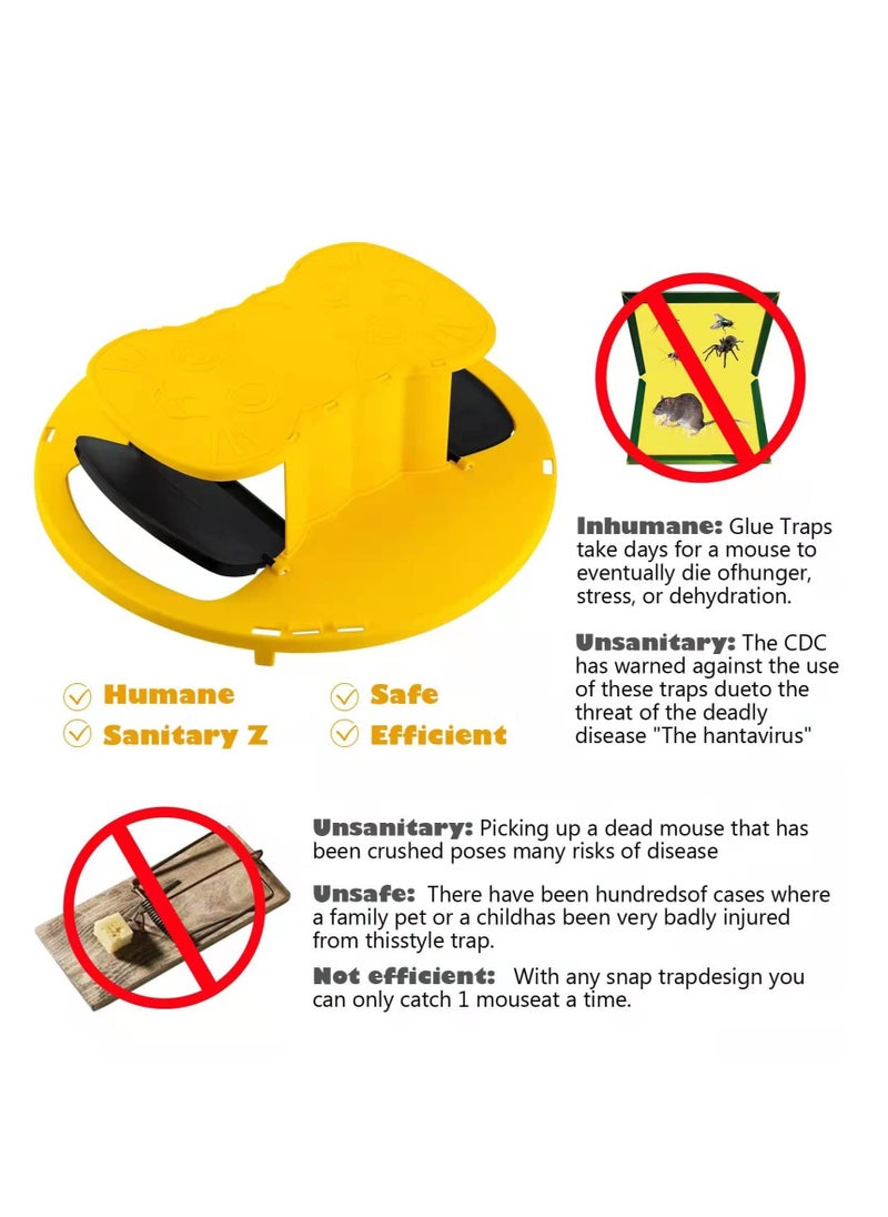 Excefore - Mouse Trap Bucket, Flip and Slide Bucket Lid Mouse Trap, Humane or Lethal, Humane Trap Door Style, Multi Catch, Auto Reset, Indoor Outdoor, No See Kill, Compatible 5 Gallon(18.9 Litres) Bucket - Image 1