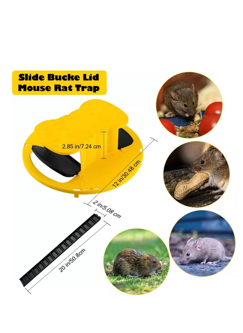 Excefore - Mouse Trap Bucket, Flip and Slide Bucket Lid Mouse Trap, Humane or Lethal, Humane Trap Door Style, Multi Catch, Auto Reset, Indoor Outdoor, No See Kill, Compatible 5 Gallon(18.9 Litres) Bucket - Image 1