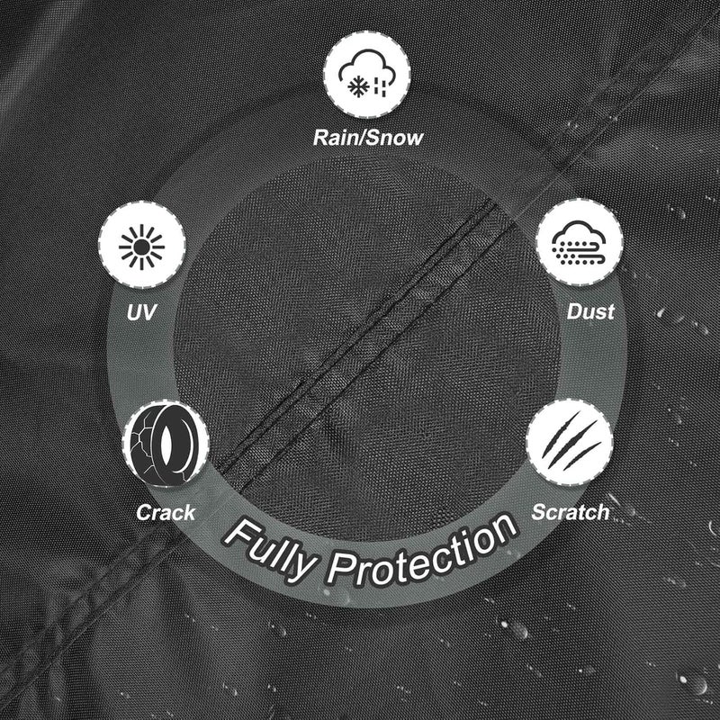 AUTOKAY Explore Land Seasonal Tire Cover - 4 Pack Spare Tire Bag with Handle, Fits Tire Diameters 29''-31.75'', Black - Image 3