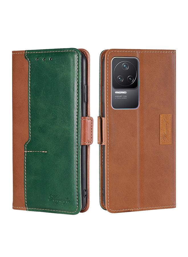 The Bros Case For Xiaomi Redmi K50/K50 Pro Contrast Color Side Buckle Leather Phone Case