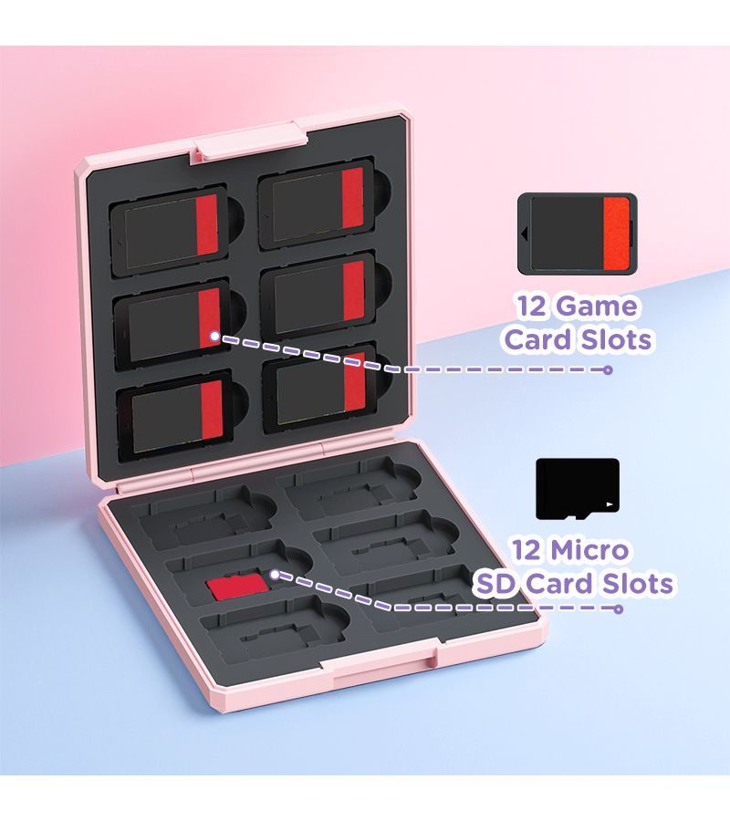 علبة تخزين بيضاء لبطاقات ألعاب Switch OLED، تستوعب 12 بطاقة SD، متوافقة مع Switch وSwitch2، إغلاق محكم، مقاومة للخدوش، سعة كبيرة. - Image 5