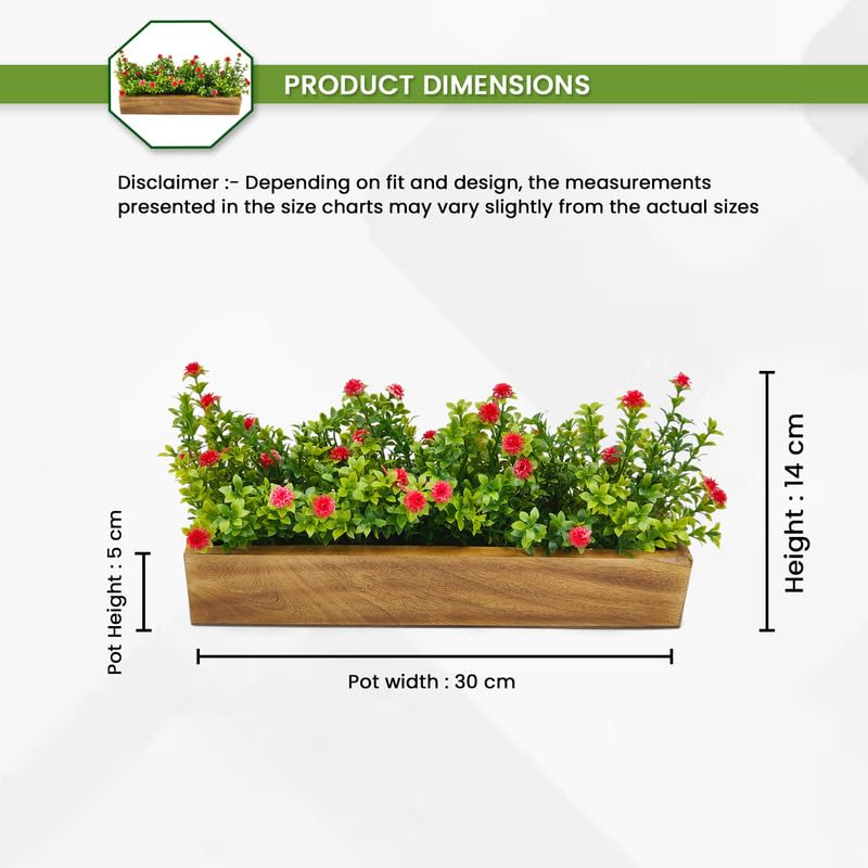 fancymart Artificial Flowering Plant Gardenia in Wood Planter Design4 - Image 4