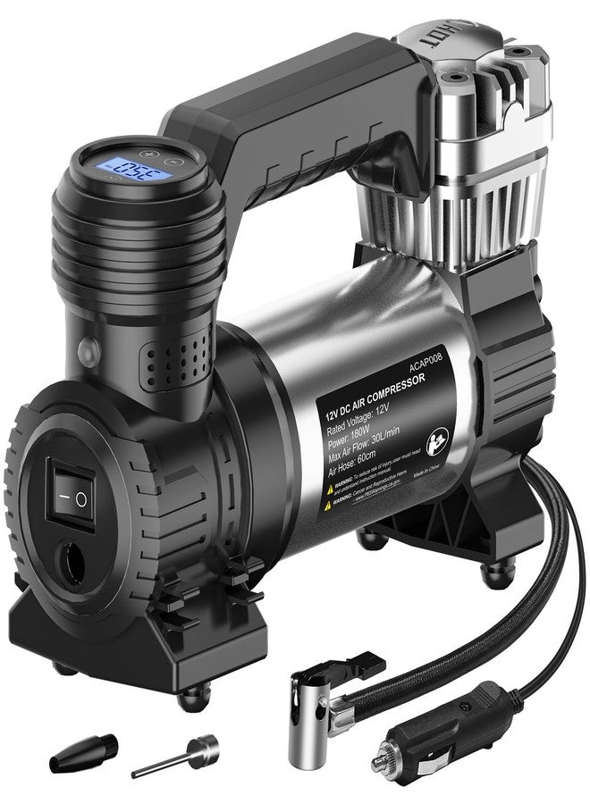 Avid Power - DC 12V Portable Air Compressor, 30L/M Fast Inflation, Auto Tire Inflator with Gauge and Air Pump for Car Tires and Many Inflatables - Image 1