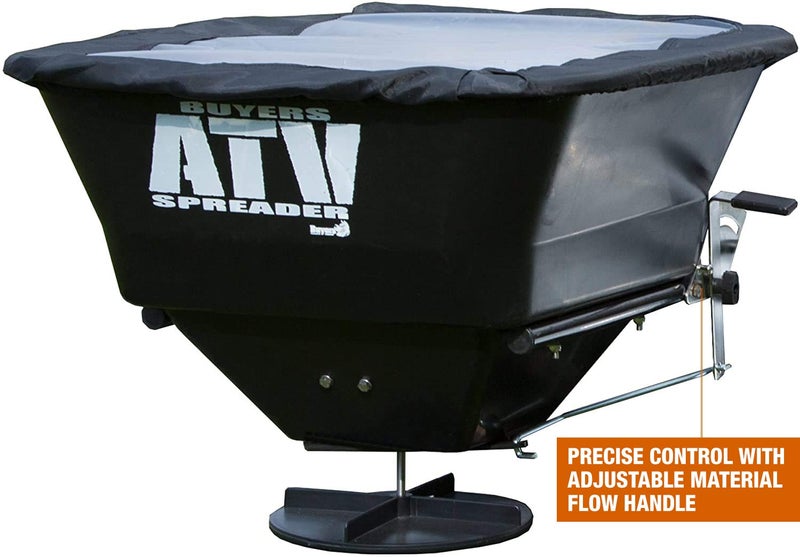 Buyers Products Company Buyers Products ATVS100 ATV Broadcast Spreader with Rain Cover, 100 lb Capacity, Rear Rack Mount, Poly Hopper, 12V Motor, for Seed, Fertilizer, Salt & Feed, All Season Use, ATV Accessories & Lawn Care - Image 2