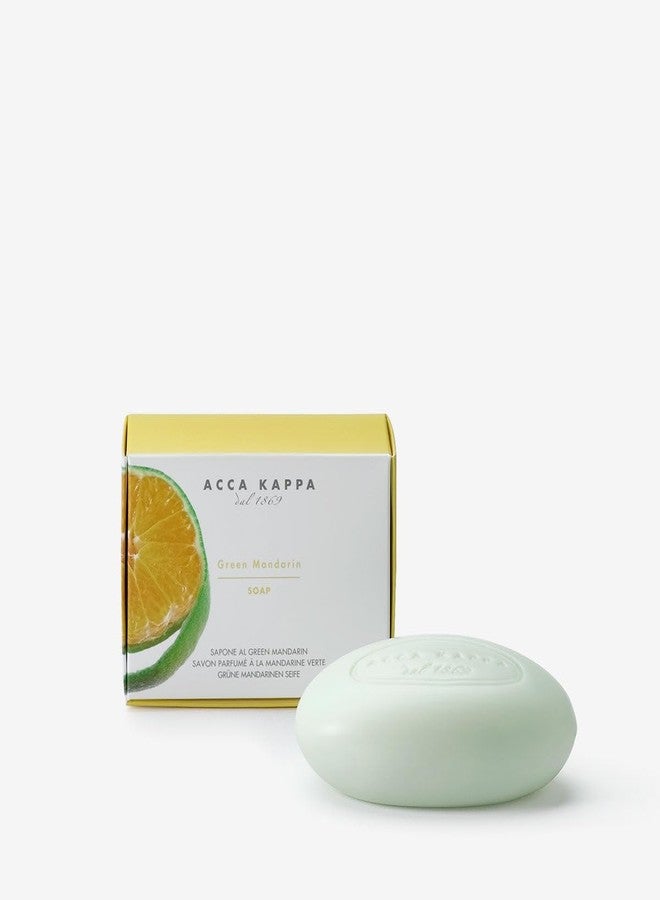 Acca Kappa Green Mandarin Soap - Refreshing Citrus Vegetable Bar Soap, 150g