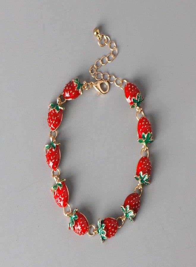 DS charm bracelets exquisite cute cartoon Imitation Pearl friendship bracelets with birthday Gift box Adjustable Love Jewelry suitable for woman (Red Strawberry) - Image 5