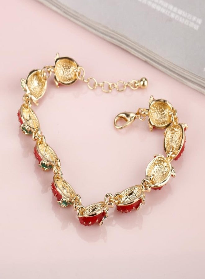 DS charm bracelets exquisite cute cartoon Imitation Pearl friendship bracelets with birthday Gift box Adjustable Love Jewelry suitable for woman (Red Strawberry) - Image 4