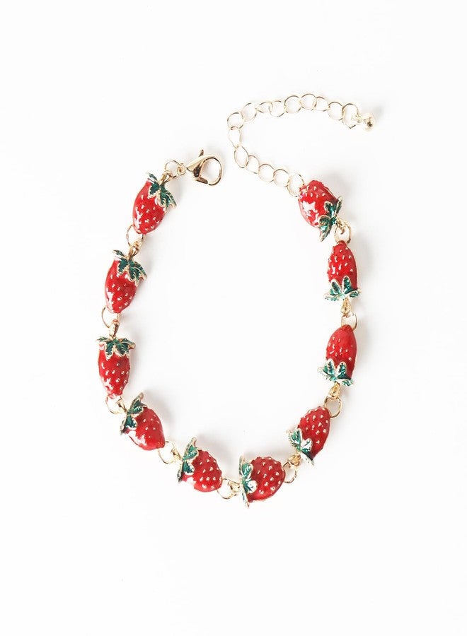 DS charm bracelets exquisite cute cartoon Imitation Pearl friendship bracelets with birthday Gift box Adjustable Love Jewelry suitable for woman (Red Strawberry) - Image 1