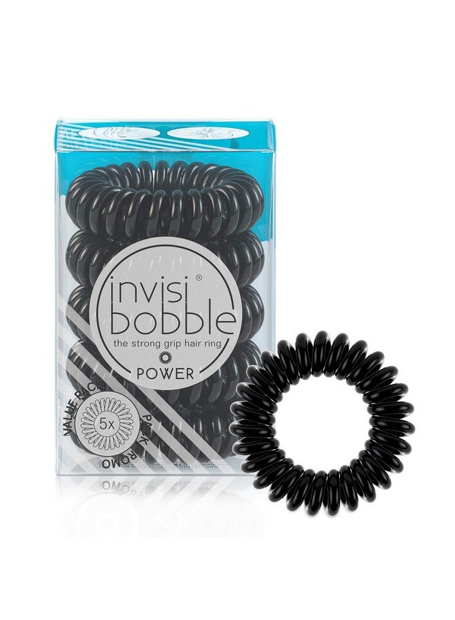إنفيزيبوبل ربطات شعر حلزونية قوية لا تترك أثراً، 5 قطع من إكسسوارات الشعر ذات قبضة مرنة قوية باللون الأسود الحقيقي للنساء النشيطات، لا يوجد عقد وغير مبللة، لطيفة للفتيات المراهقات والشعر السميك - Image 1