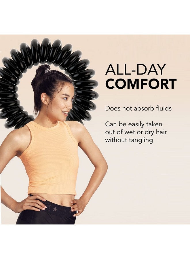 إنفيزيبوبل ربطات شعر حلزونية قوية لا تترك أثراً، 5 قطع من إكسسوارات الشعر ذات قبضة مرنة قوية باللون الأسود الحقيقي للنساء النشيطات، لا يوجد عقد وغير مبللة، لطيفة للفتيات المراهقات والشعر السميك - Image 4