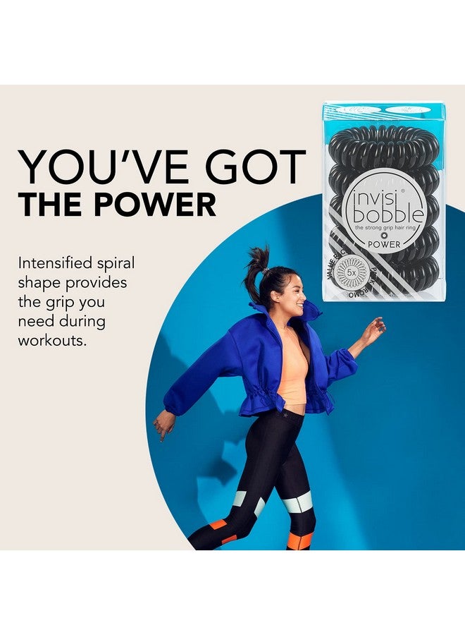 إنفيزيبوبل ربطات شعر حلزونية قوية لا تترك أثراً، 5 قطع من إكسسوارات الشعر ذات قبضة مرنة قوية باللون الأسود الحقيقي للنساء النشيطات، لا يوجد عقد وغير مبللة، لطيفة للفتيات المراهقات والشعر السميك - Image 3