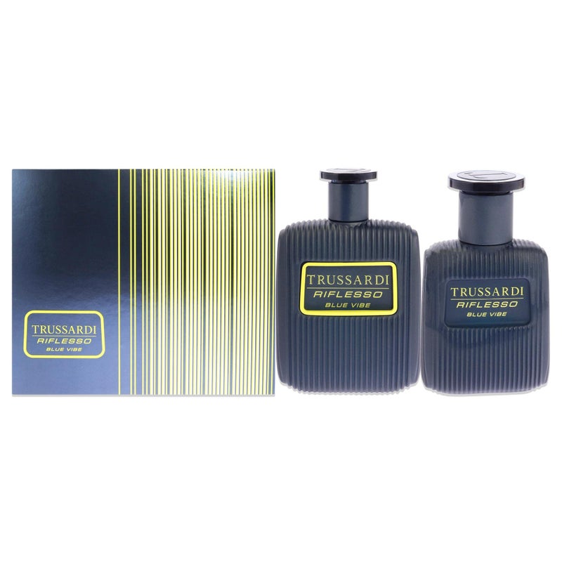 Trussardi Riflesso Blue Vibe Men 3.4 oz EDT Spray, 1oz EDT Spray 2 Pc Gift Set