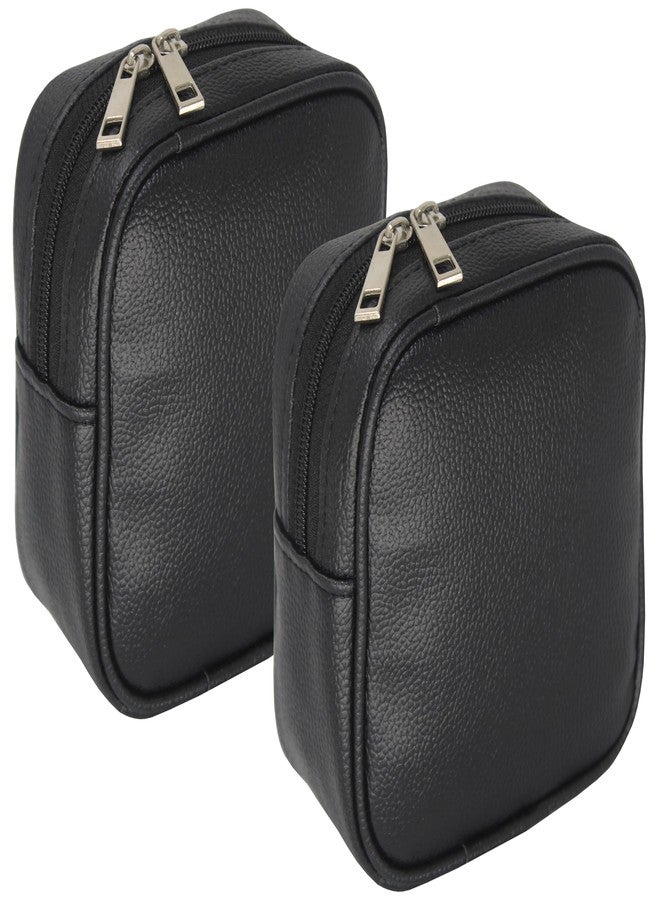 atorakushon Cosmetics Pouch Makeup Pouch Vanity Case Jewellery Pouch Case for Women & Girls Travel Organiser Ring Earring Pouch Bridal Gift Black Pack of 2 - Image 1