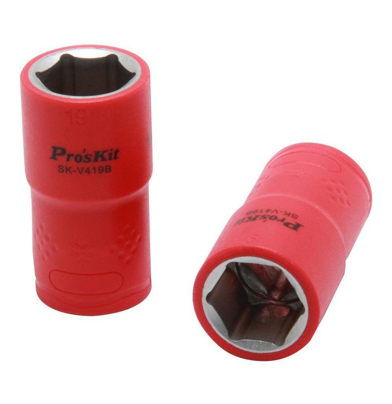 Proskit Iron VDE 1000V Insulated 12 Drive Socket Red Pack of 1