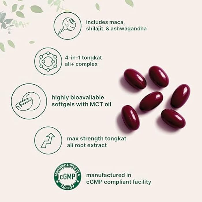 Micro Ingredients Tongkat Ali+ for Men with Maca, Shilajit, & Ashwagandha | 240 Softgels with MCT Oil for Better Absorption | Max Strength Eurycoma Longifolia Extract (Longjack) | Non-GMO, Gluten Free - Image 3