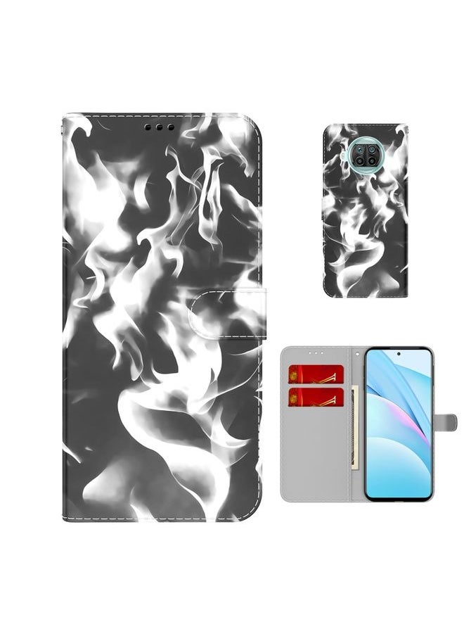 HuHa Case Cover For  Xiaomi Mi 10T Lite 5G Cloud Fog Pattern Horizontal Flip Leather Case with Holder & Card Slot & Wallet Black 