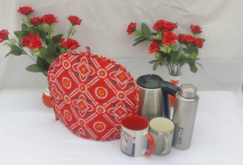 Malan Bai Mandala Tea Cozy Cover Hand Block Winter Tea Kettle Warmer Pot Cover Hot Coffee Cover Tea Coster Handamde Kitchen Décor Brand: Malan Bai (Pattern 3) - Image 2