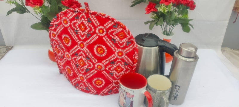 Malan Bai Mandala Tea Cozy Cover Hand Block Winter Tea Kettle Warmer Pot Cover Hot Coffee Cover Tea Coster Handamde Kitchen Décor Brand: Malan Bai (Pattern 3) - Image 4