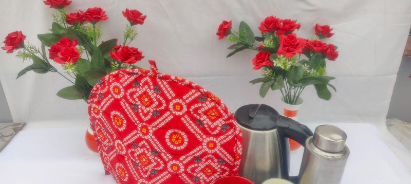 Malan Bai Mandala Tea Cozy Cover Hand Block Winter Tea Kettle Warmer Pot Cover Hot Coffee Cover Tea Coster Handamde Kitchen Décor Brand: Malan Bai (Pattern 3) - Image 3