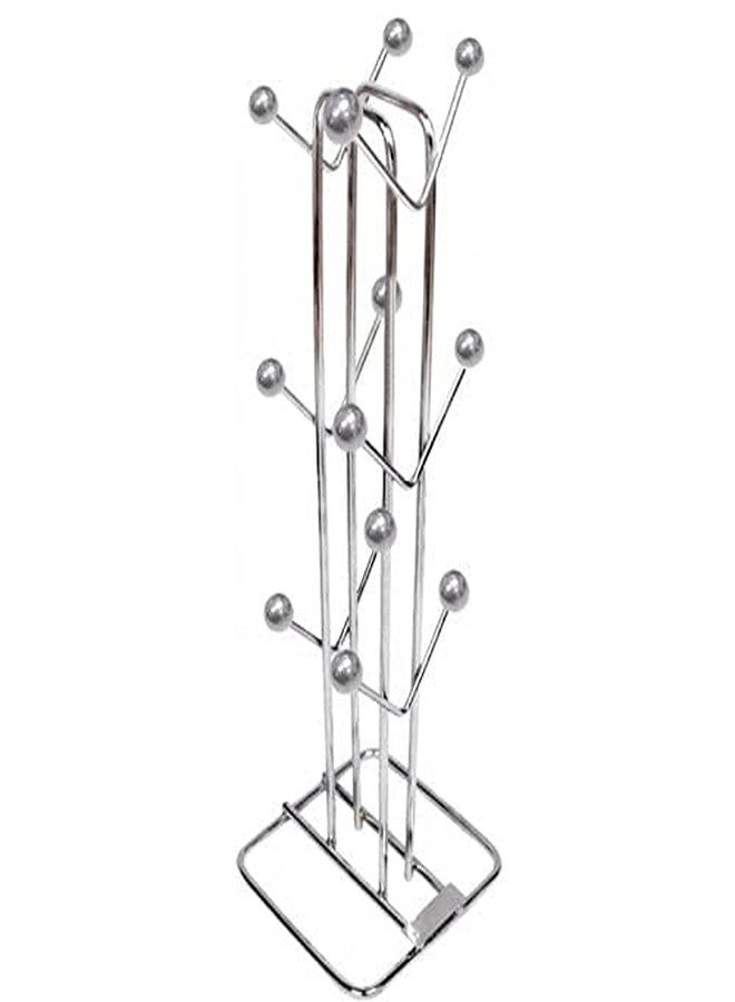 TechSrmaji Stainless Steel Cup stand for kitchen with 12 Hooks V Shape Coffee Cup Holder for Kitchen, Dining table cup stand, Kitchen Rack Storage Coffee Cup Holder (Pack of 1) - Image 5