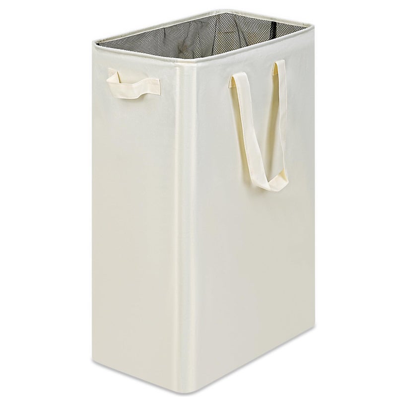 efluky Slim Laundry Basket, Narrow Laundry Hamper with Handles, Collapsible Dirty Clothes Hamper, Tall Laundry Bin for Laundry Room, Dorm and Bedroom, 19.8 Gallon (75L) Beige - Image 1